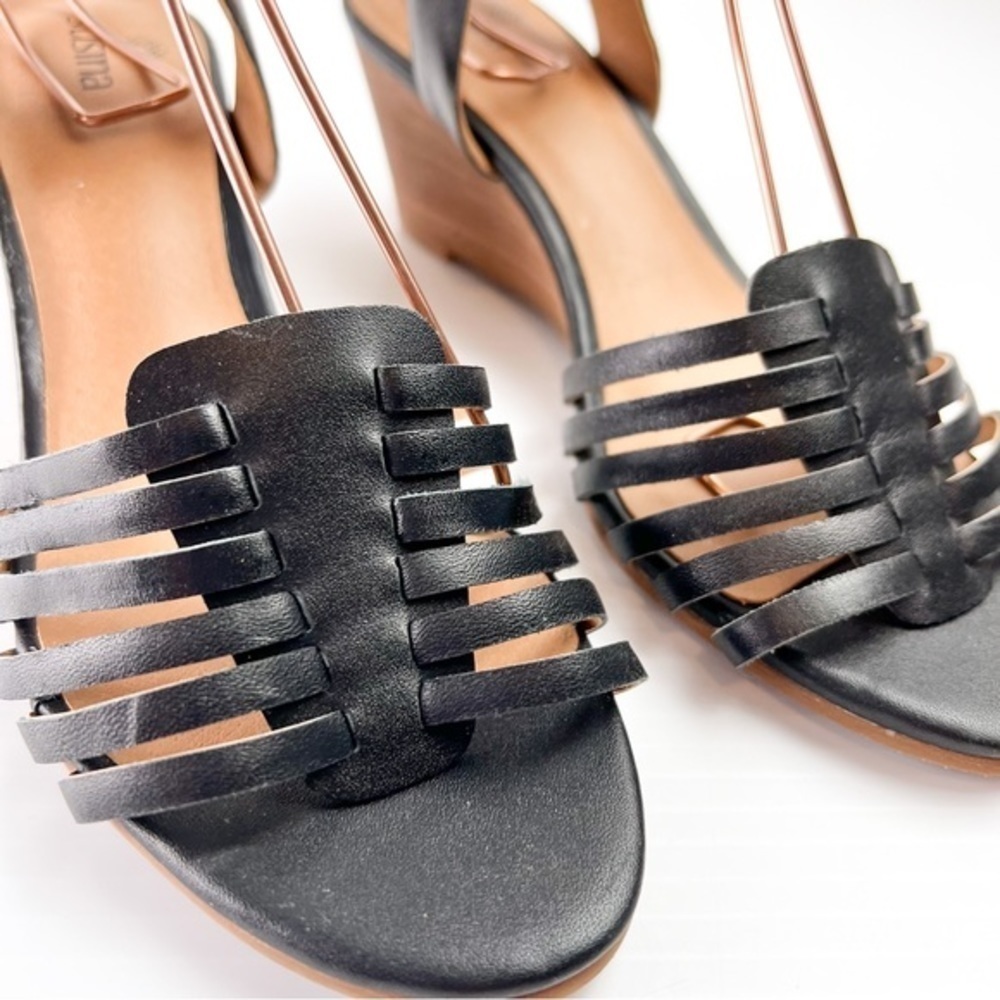 Susina womens terra Lea black wedge sandal size 6.5 - Picture 4 of 10